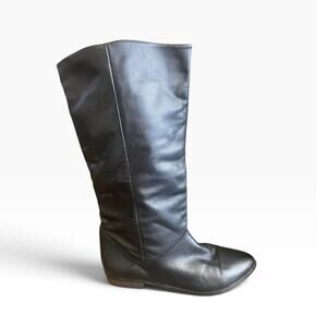 Bianco Black Genuine Leather Knee High Riding Boots Women’s Size 9M Buckle